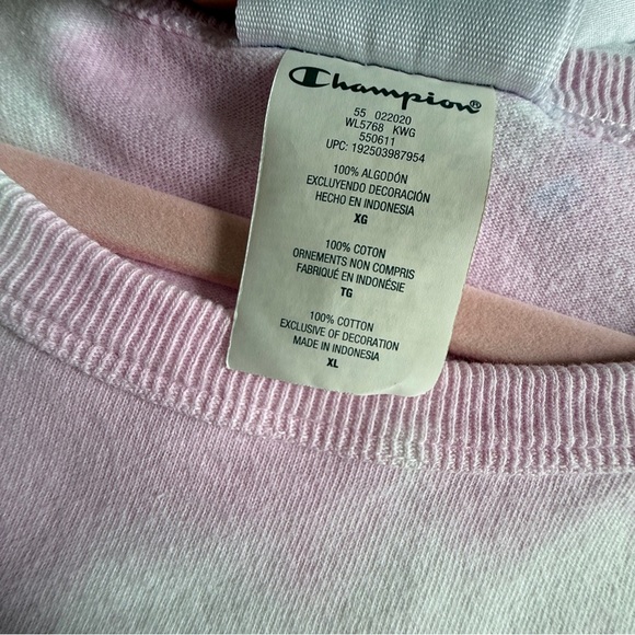 Champion Pastel Tie-Dye Cropped Cotton Tee XL - Picture 2 of 5